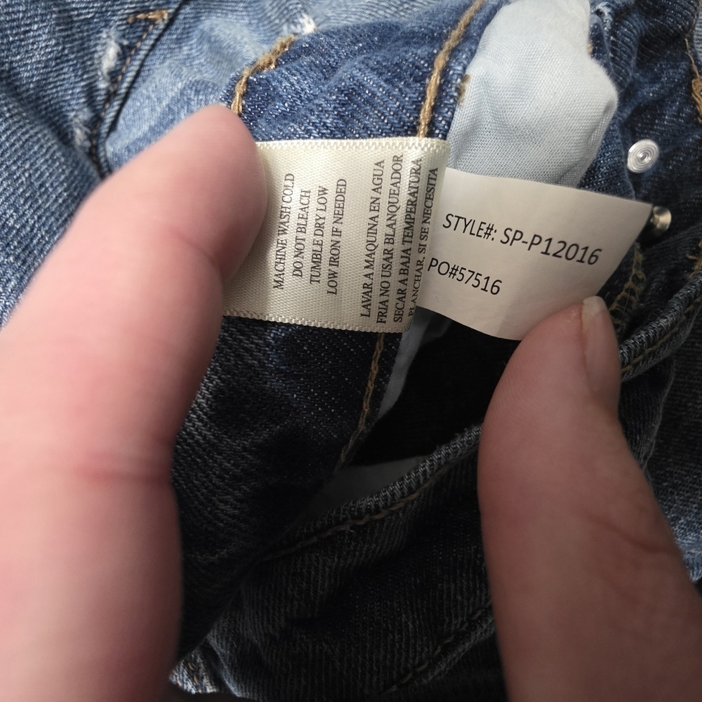 Altar'd State Distressed Flare Blue Jeans Size 27 - Picture 9 of 11